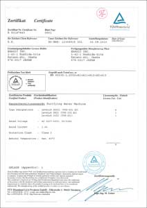 sertifikasi keamanan mesin kangen water